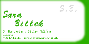 sara billek business card